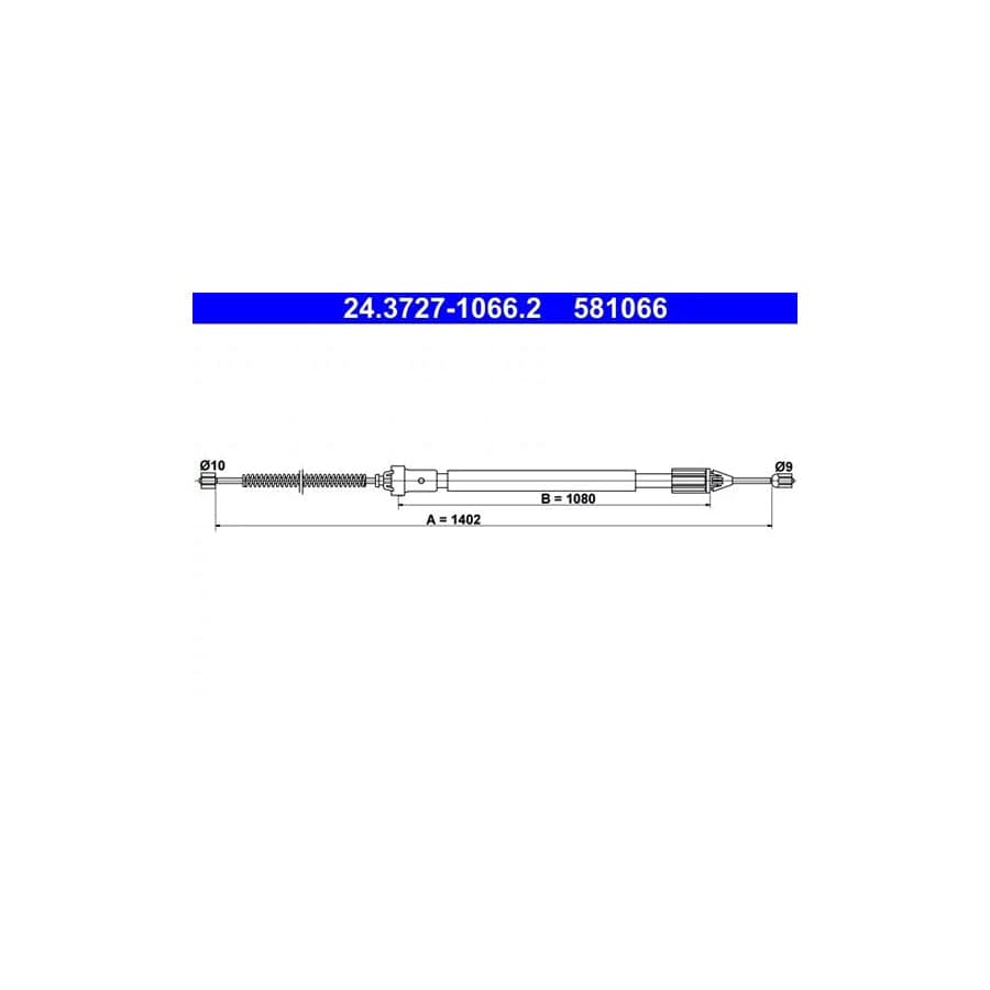 ATE 24.3727-1066.2 Hand Brake Cable For Renault Clio