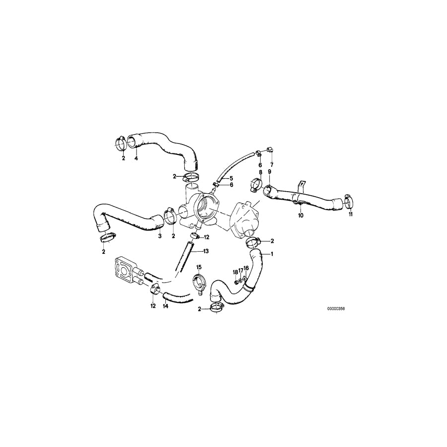 Genuine BMW 11531272853 E28 Water Hose (Inc. 520i) | ML Performance UK Car Parts