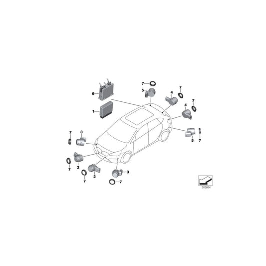 Genuine BMW Mini 66202409651 F46 F26 Ultrasonic Sensor, Color Code only for Individual and special colors (Inc. X1 18dX, X4 28iX & X3 20dX) | ML Performance UK Car Parts