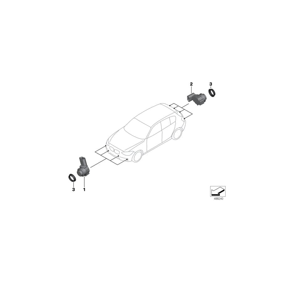 Genuine BMW 66202220675 F22 F87 Ultrasonic Sensor, Color Code only for Individual and special colors (Inc. 116d, 120d & 118d) | ML Performance UK Car Parts