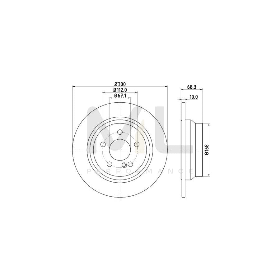 HELLA PRO 8DD 355 108-841 Brake Disc Solid, Coated, without wheel hub, without wheel studs | ML Performance Car Parts