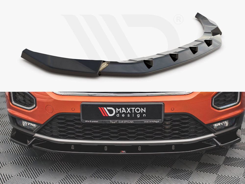 Maxton Design VW-T-ROC-1-FD2T Front Splitter V.2 VW T-roc MK1 | ML Performance UK Car Parts