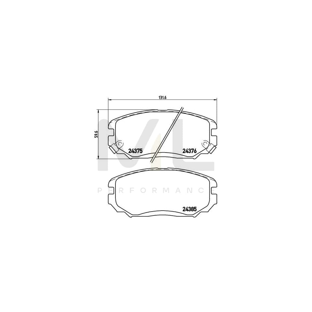 Brembo P 30 038 Brake Pad Set With Acoustic Wear Warning | ML Performance Car Parts