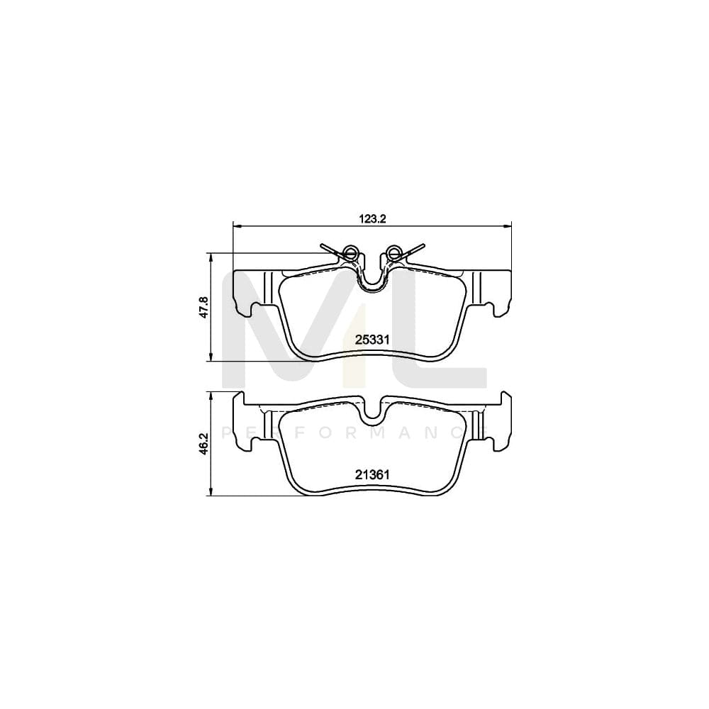 Hella 8DB 355 021-681 Brake Pad Set Prepared For Wear Indicator | ML Performance Car Parts