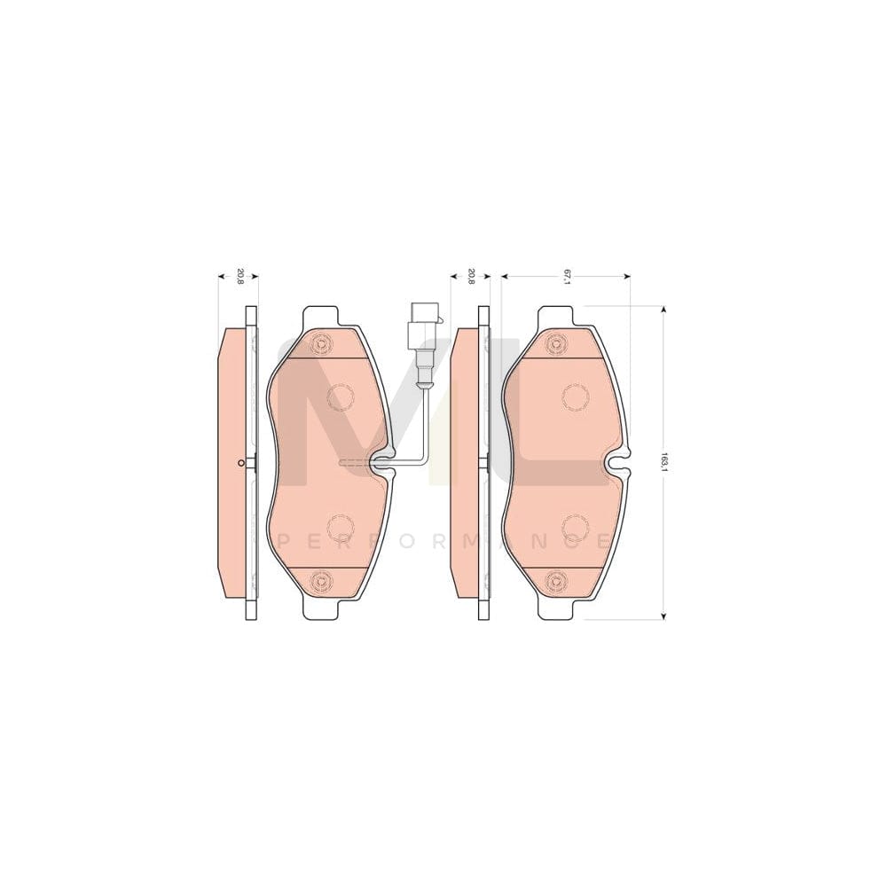 TRW Gdb3439 Brake Pad Set Incl. Wear Warning Contact, With Brake Caliper Screws, With Accessories | ML Performance Car Parts