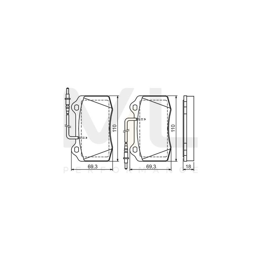 Bosch 0986424658 Brake Pad Set For Peugeot 406 Coupe With Integrated Wear Sensor, With Anti-Squeak Plate, With Mounting Manual BP374 | ML Performance Car Parts