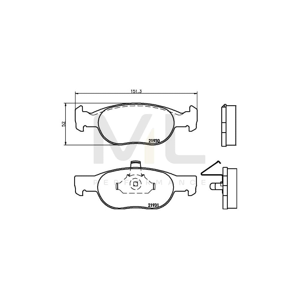 Hella 8DB 355 009-231 Brake Pad Set For Fiat Punto Ii Hatchback (188) Not Prepared For Wear Indicator | ML Performance Car Parts