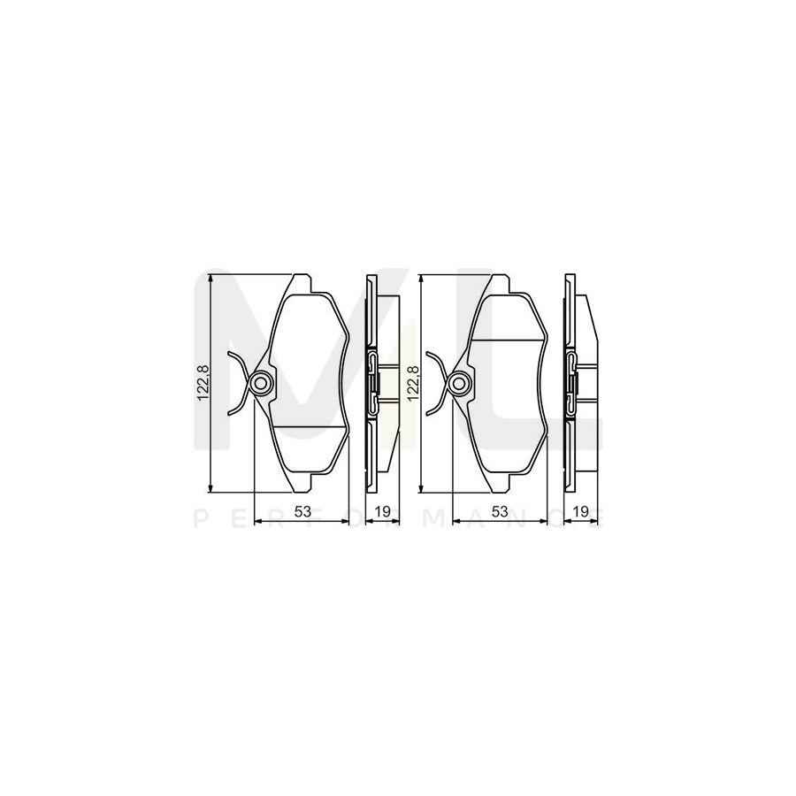 Bosch 0986495268 Brake Pad Set With Anti-Squeak Plate BP1573 | ML Performance Car Parts