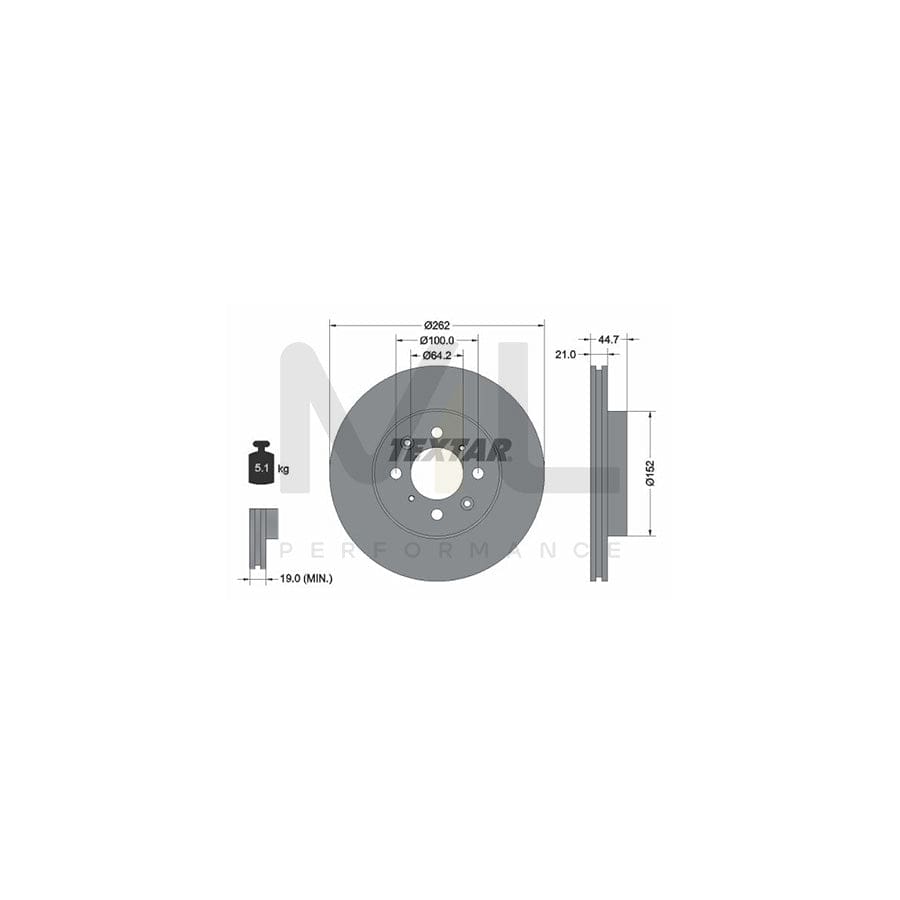 TEXTAR PRO 92060903 Brake Disc Internally Vented, Coated, without wheel hub, without wheel studs | ML Performance Car Parts