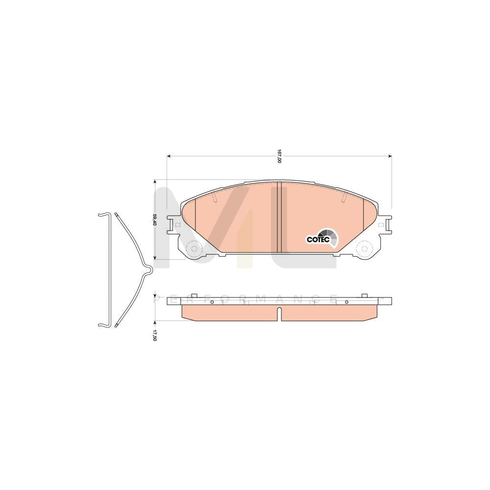 TRW Cotec Gdb3484 Brake Pad Set Not Prepared For Wear Indicator, With Accessories | ML Performance Car Parts