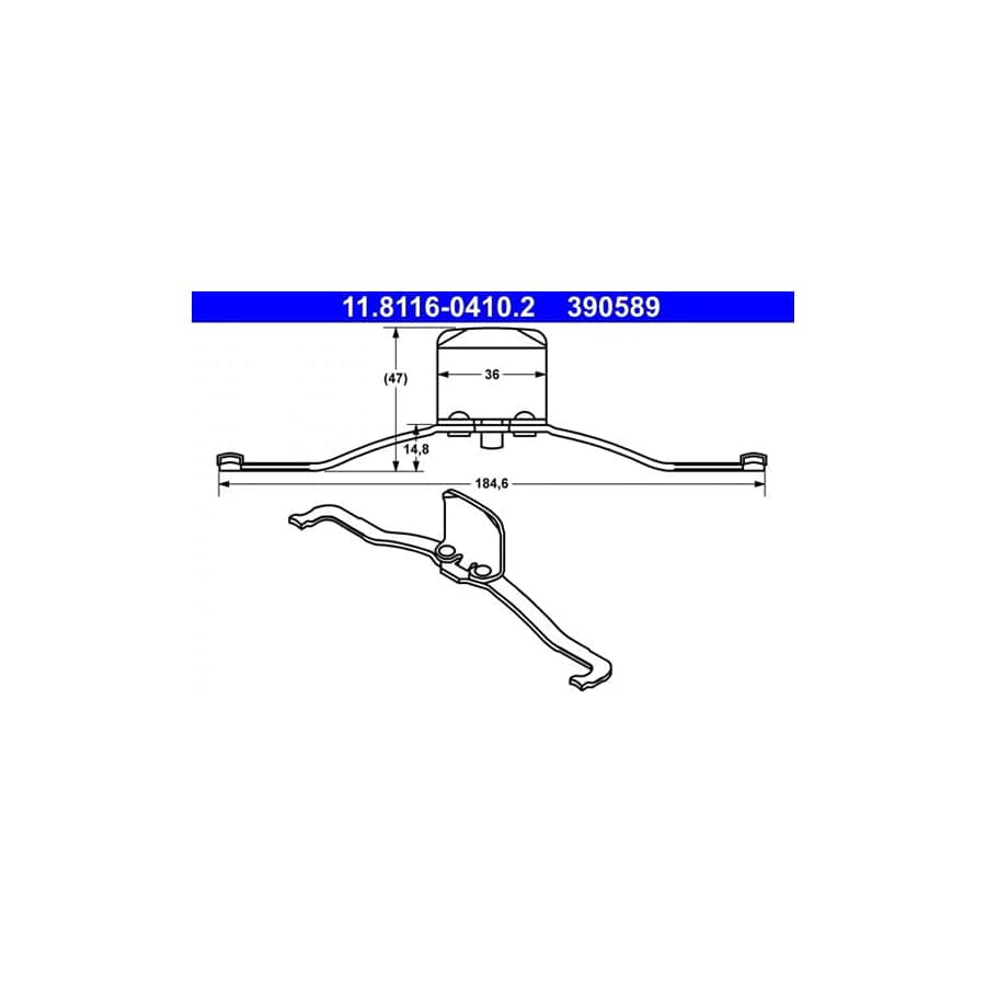 ATE 11.8116-0410.2 Spring, Brake Caliper