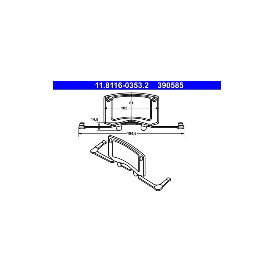 ATE 11.8116-0353.2 Spring, Brake Caliper