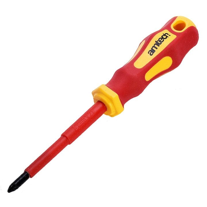 Amtech 80mm Pozidriv™ VDE™ 1000V electrical screwdriver with PZ 1 tip | ML Performance DIY & Power Tools