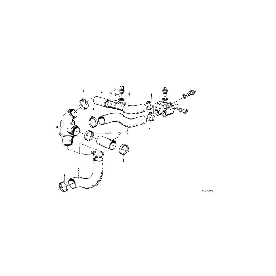 Genuine BMW 11531266470 E21 E12 Water Hose (Inc. 320i & 520i) | ML Performance UK Car Parts