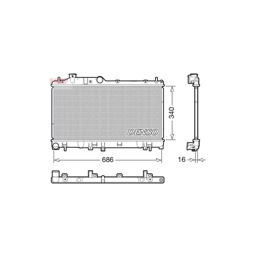 Denso DRM36025 Drm36025 Engine Radiator For Subaru Impreza Iii Hatchback (Gr, Gh, G3) | ML Performance UK