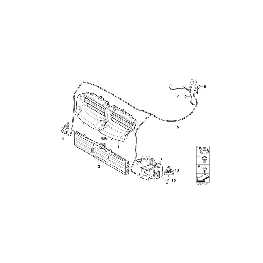 Genuine BMW 51117178118 E60 E61 Brake Flap Control, Right (Inc. 530xd, 530d & 525xi) | ML Performance UK Car Parts