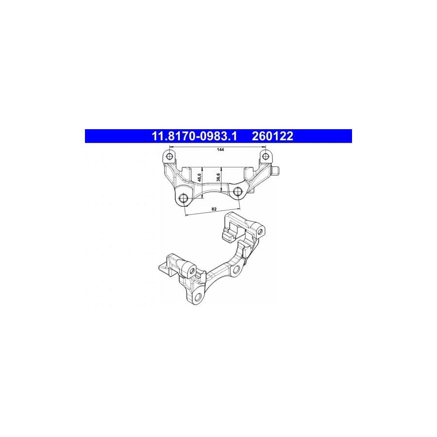 ATE 11.8170-0983.1 Carrier, Brake Caliper For Renault Latitude