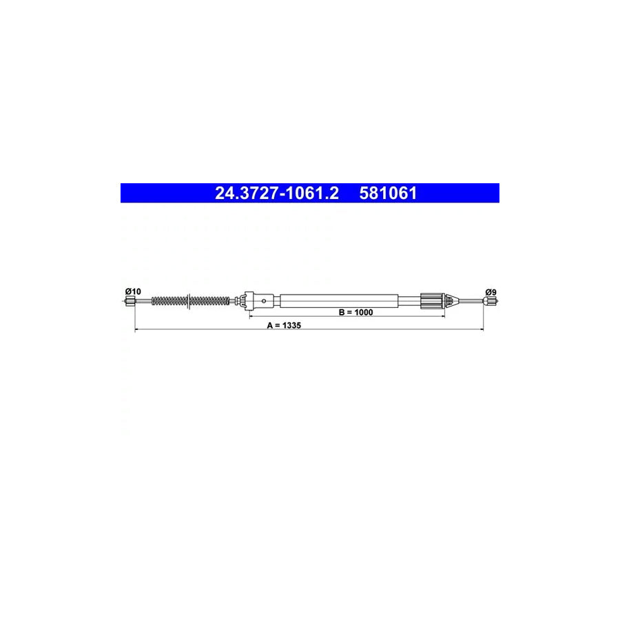 ATE 24.3727-1061.2 Hand Brake Cable