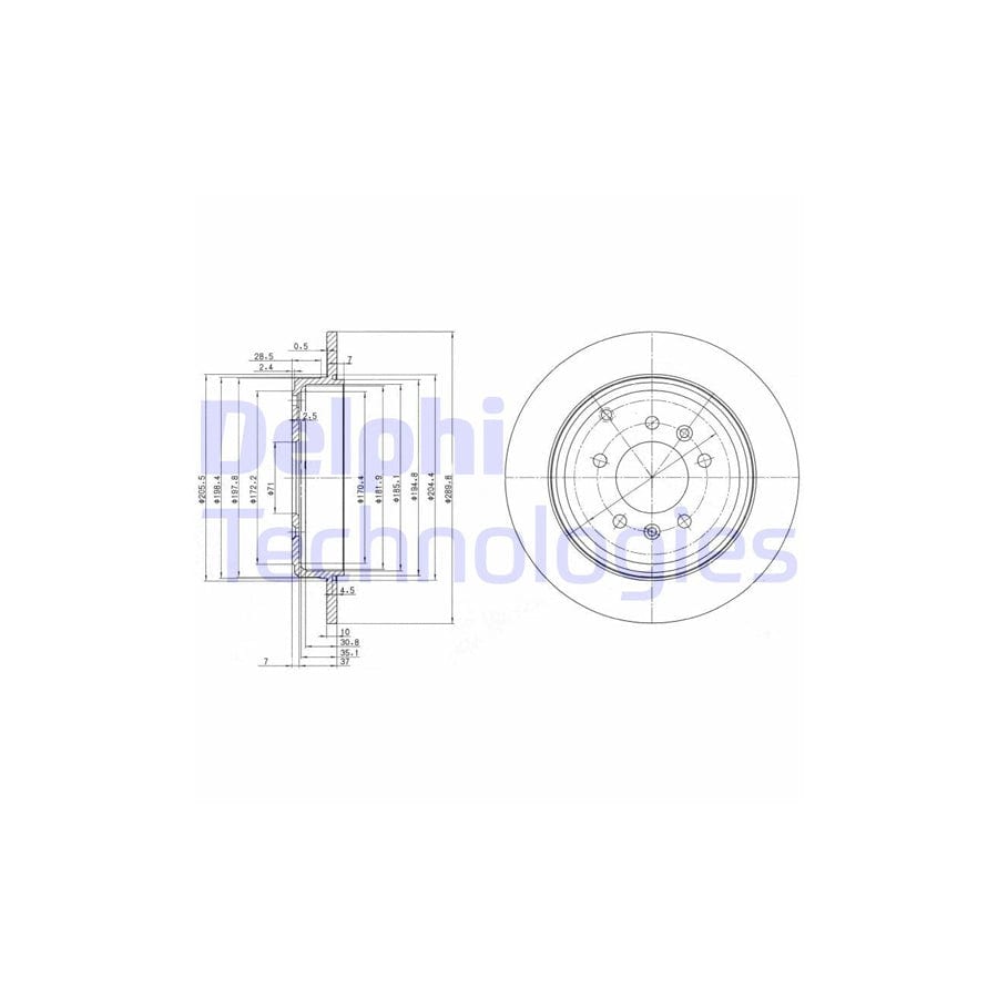 Delphi Bg3684 Brake Disc For Peugeot 607 Saloon