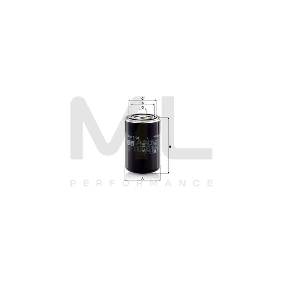 MANN-FILTER WDK 9100 Fuel filter Spin-on Filter | ML Performance Car Parts