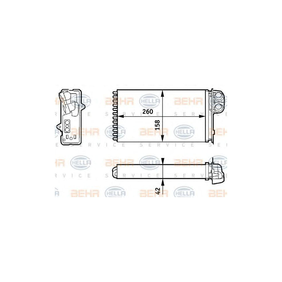 Hella 8FH 351 313-421 Heater Matrix