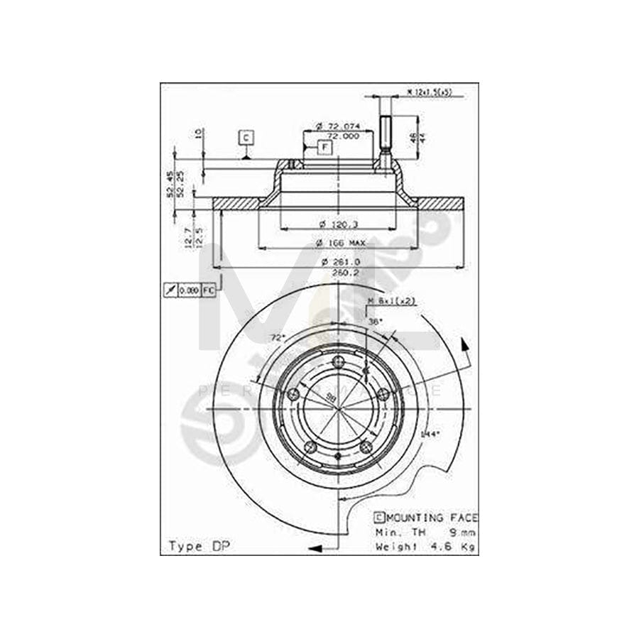 BREMBO 08.4070.20 Brake Disc Solid | ML Performance Car Parts