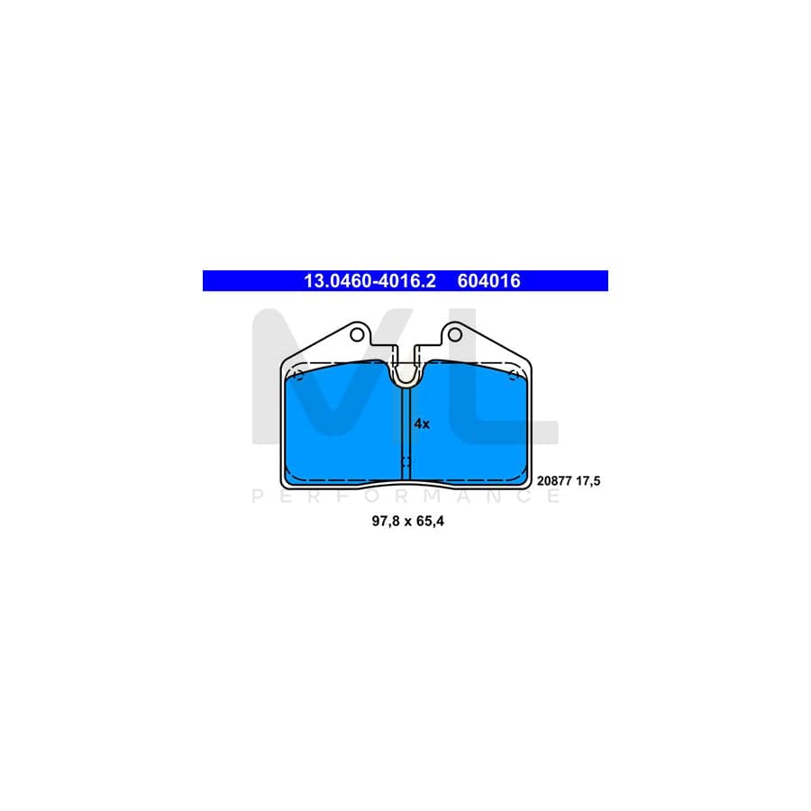 ATE 13.0460-4016.2 Brake pad set excl. wear warning contact, prepared for wear indicator | ML Performance Car Parts