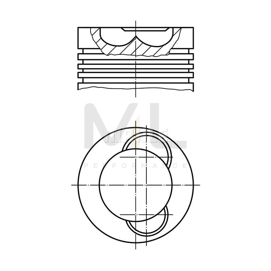 MAHLE ORIGINAL 038 30 00 Piston 130,18 mm, with piston ring carrier | ML Performance Car Parts