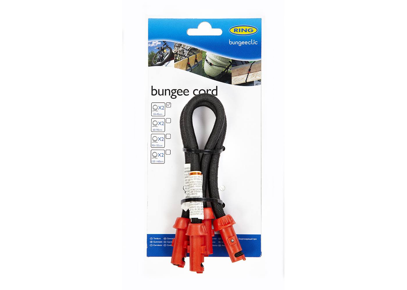 RING RLS30 Bungee Clic 30cm Cords x 2 (Supplied in Counter Top Display Unit of 6 only) | ML Performance