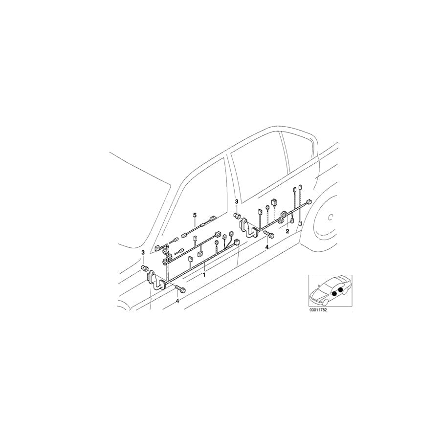 Genuine BMW 61126901995 E39 Wiring Rear (Inc. 525td, M5 & 530i) | ML Performance UK Car Parts