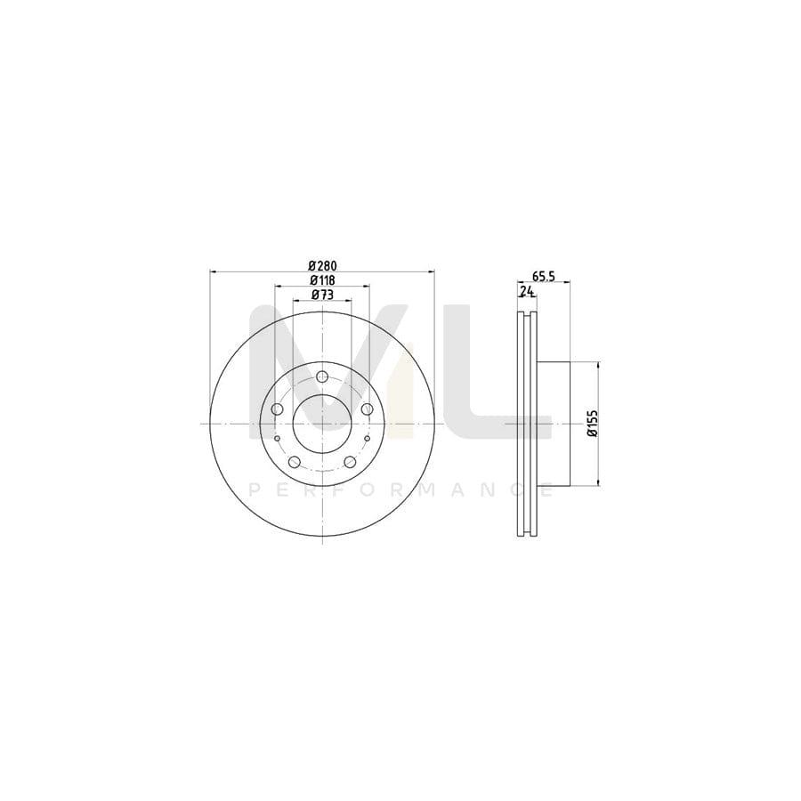 TEXTAR 92073800 Brake Disc Internally Vented, without wheel hub, without wheel studs | ML Performance Car Parts