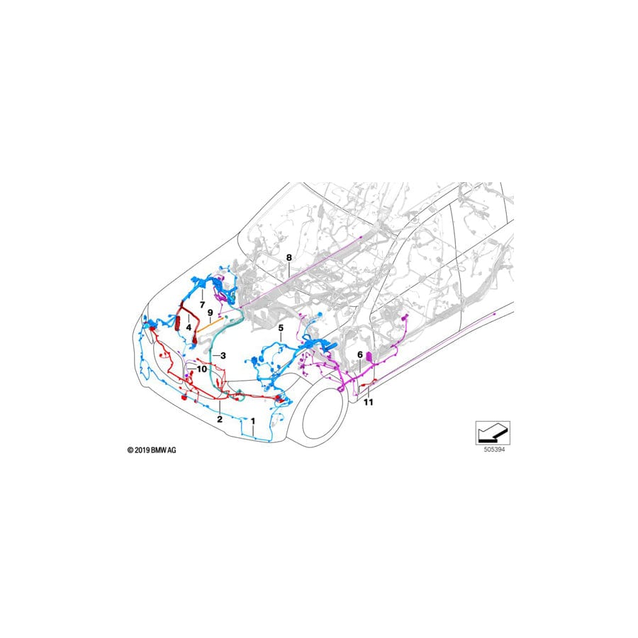 Genuine BMW 61119436135 G05 Repair Wiring Set F Front Lft Wheelhouse (Inc. X5) | ML Performance UK Car Parts