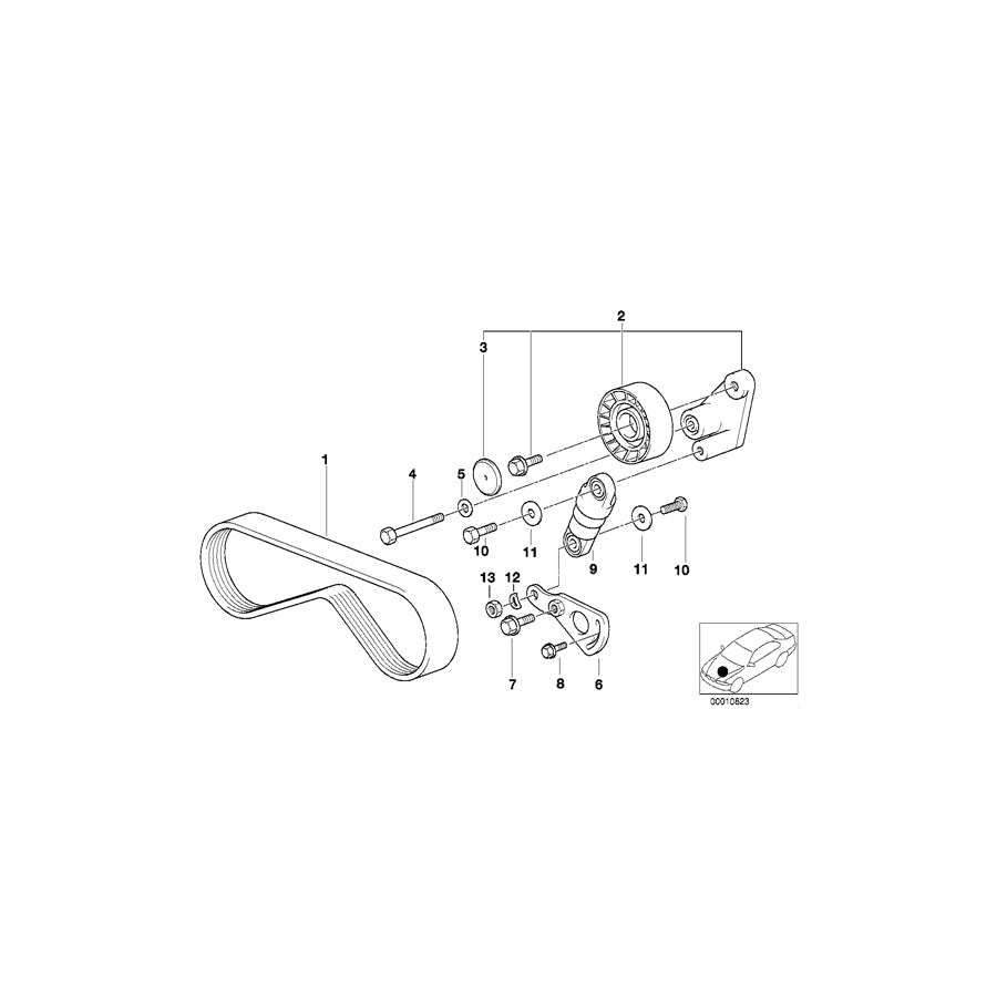 Genuine BMW 11281742859 E39 E31 E38 Adjusting Pulley With Lever (Inc. 540i, 540iP & 740iL) | ML Performance UK Car Parts