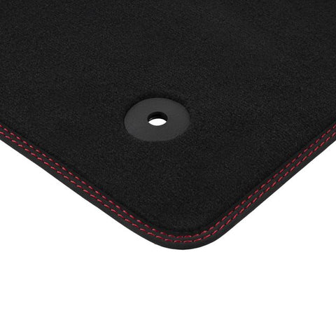 GENUINE FORD 2535632 FOCUS VELOUR FLOOR MATS FRONT, BLACK WITH RED STITCHING | ML Performance UK