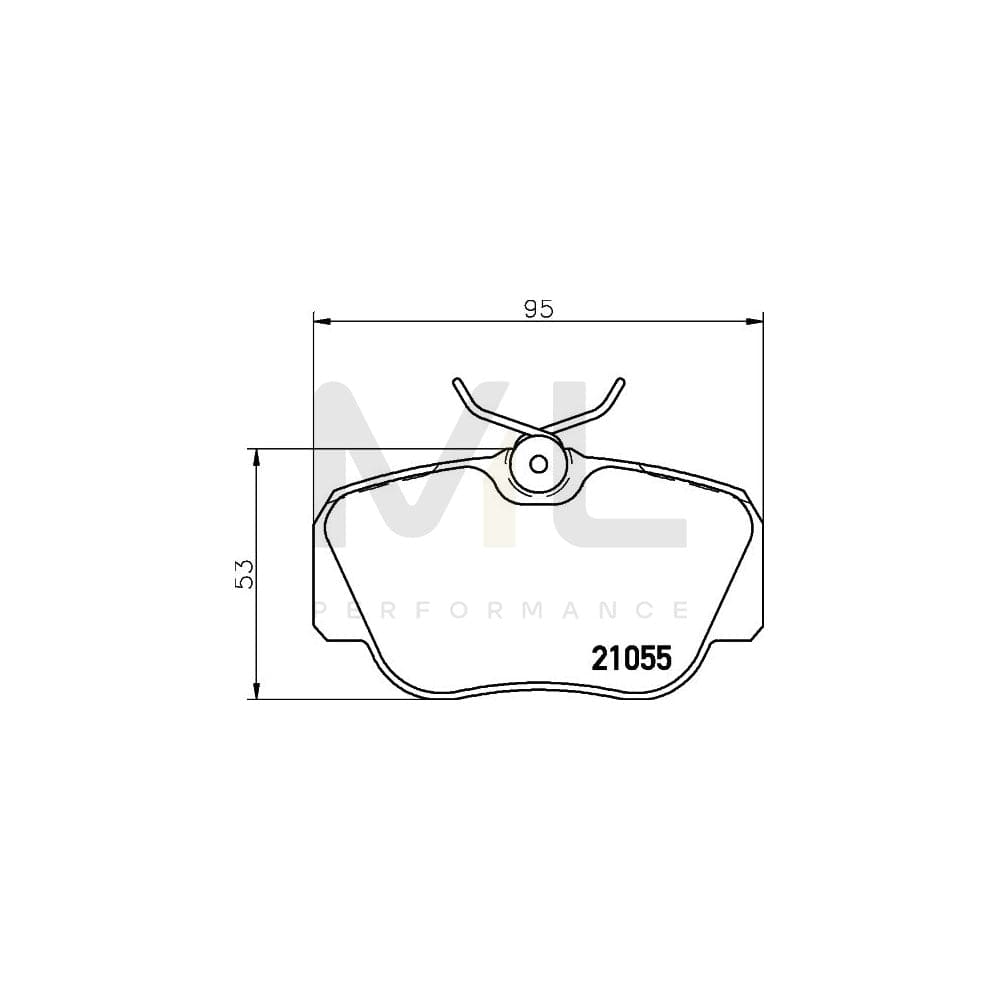 Hella 8DB 355 006-181 Brake Pad Set Suitable For Mercedes-Benz 190 (W201) Prepared For Wear Indicator, With Brake Caliper Screws | ML Performance Car Parts