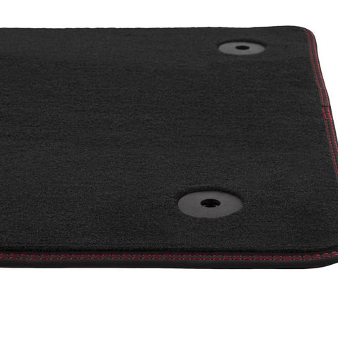 GENUINE FORD 2535632 FOCUS VELOUR FLOOR MATS FRONT, BLACK WITH RED STITCHING | ML Performance UK