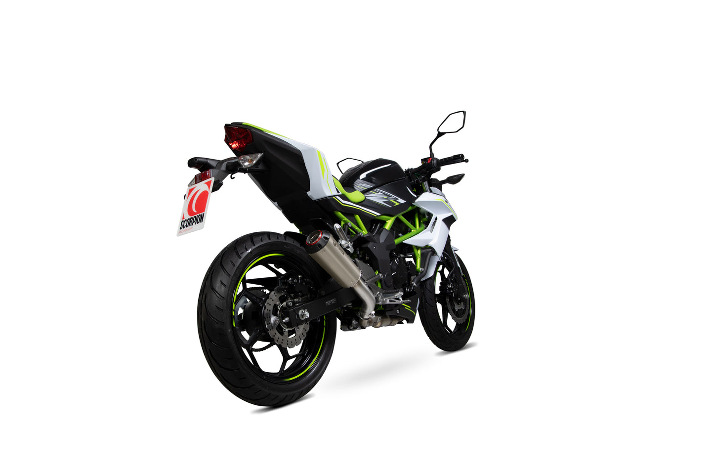 Scorpion PKA126TEO Kawasaki Z125 Red Power Slip-On - Titanium Sleeve | ML Performance UK UK