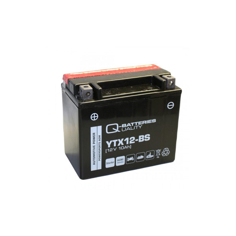 Q-Batteries Motorcycle battery YTX12BS AGM 51012 12V 10Ah 180A | ML Performance UK Car Parts