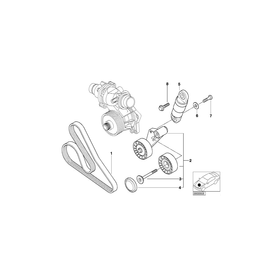 Genuine BMW 11282248192 E38 Belt Tensioner (Inc. 740d) | ML Performance UK Car Parts