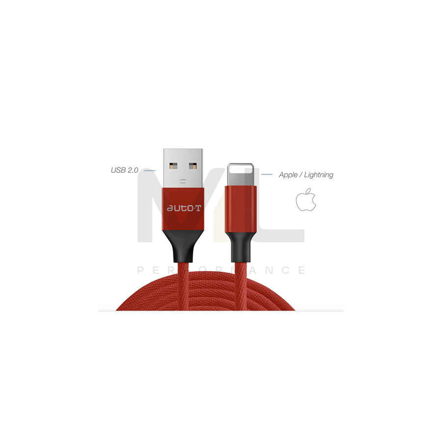 AUTO-T 540346 USB charge cable Red, Blister Pack | ML Performance Car Parts