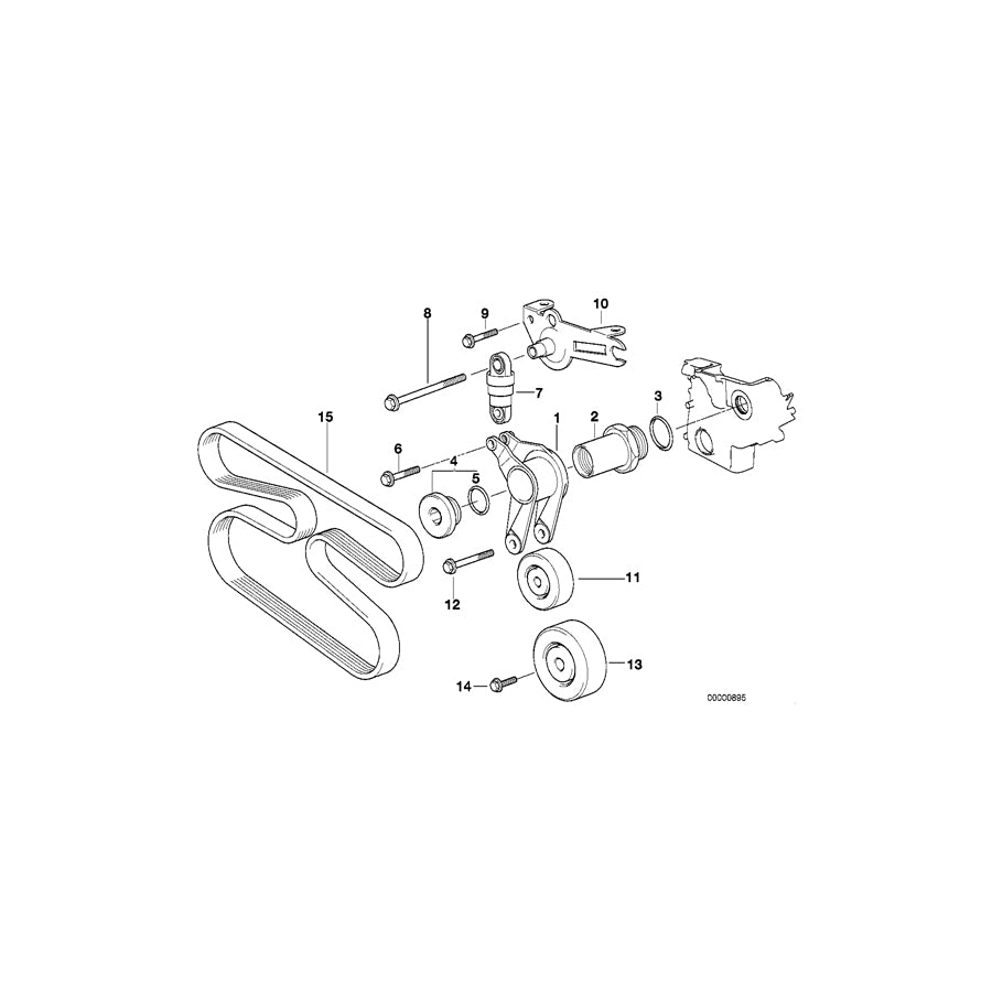 Genuine BMW 11282248168 E39 E38 E36 Belt Tensioner (Inc. 525tds, 725tds & 325td) | ML Performance UK Car Parts