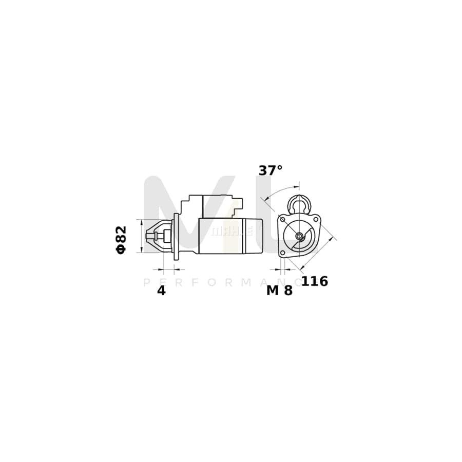 MAHLE ORIGINAL MS 431 Starter motor 12V 1,4kW, Teeth Quant.: 13 | ML Performance Car Parts