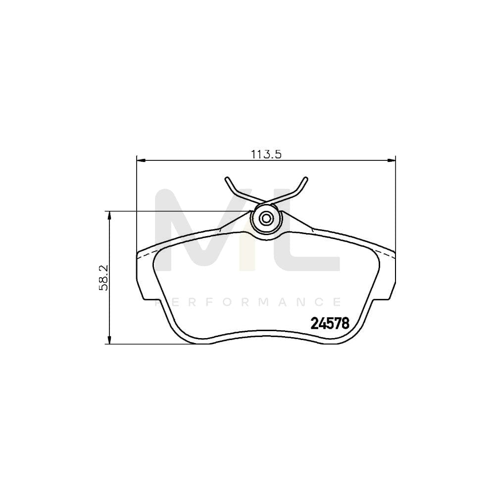 Hella 8DB 355 013-421 Brake Pad Set Not Prepared For Wear Indicator, With Brake Caliper Screws, With Accessories | ML Performance Car Parts