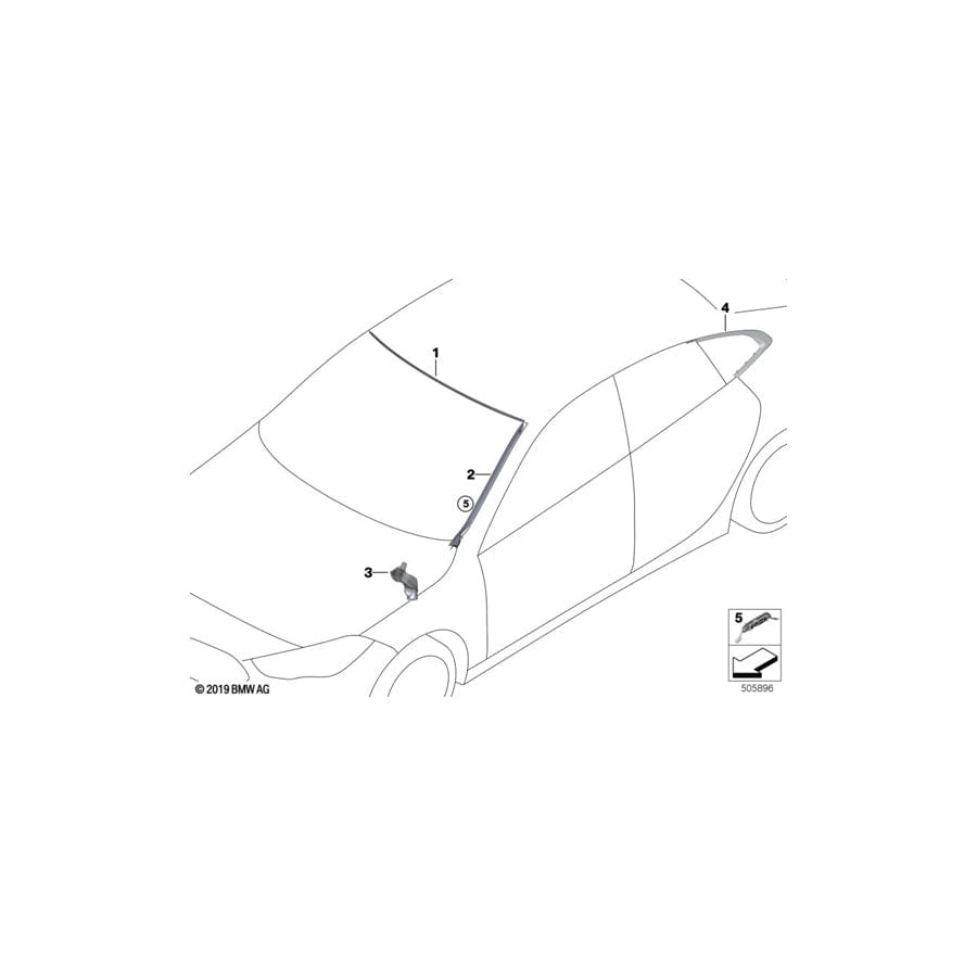 Genuine BMW 51317475980 F44 Drip Molding, Right (Inc. 228iX, 220d & M235iX) | ML Performance UK Car Parts