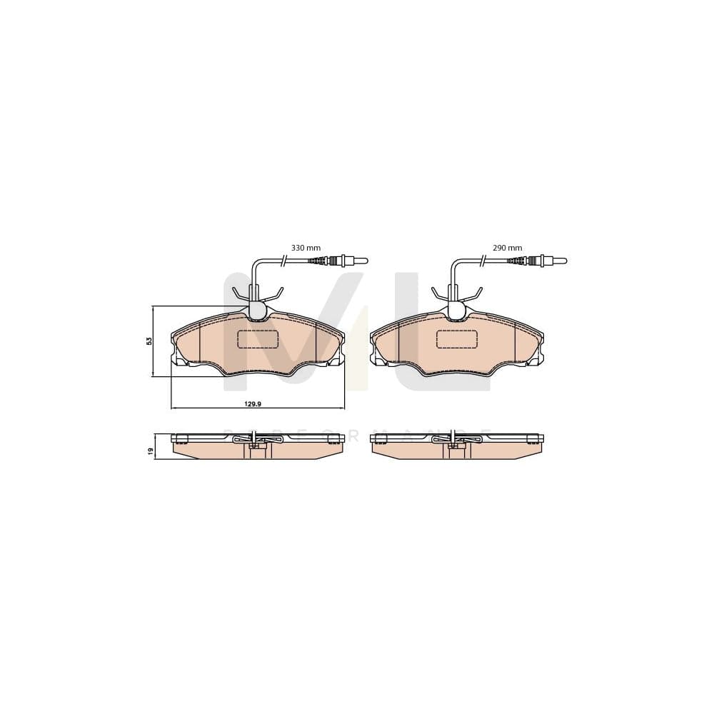 TRW Gdb2064 Brake Pad Set For Peugeot 406 Incl. Wear Warning Contact | ML Performance Car Parts