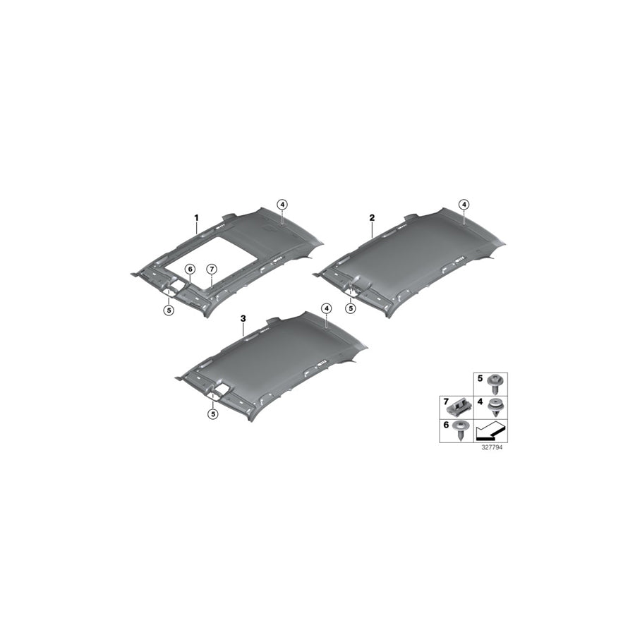 Genuine BMW 51447354739 F15 Headlining Panoramic Roof OYSTER (Inc. X5 25dX, X5 35iX & X5 35i) | ML Performance UK