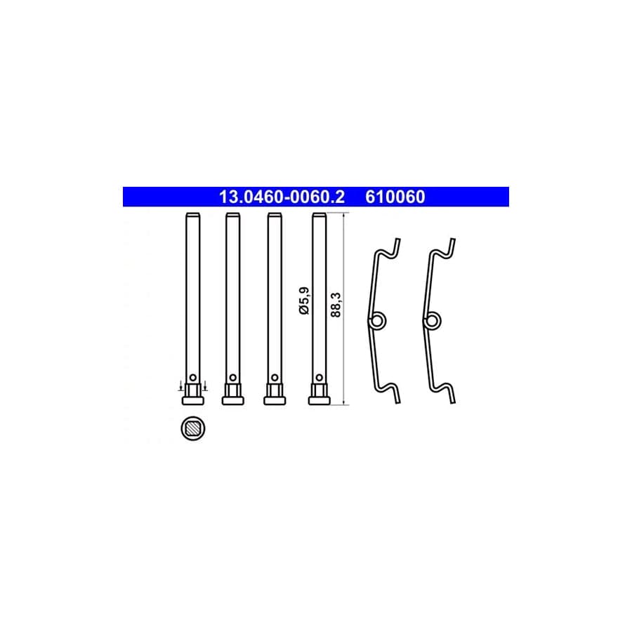 ATE 13.0460-0060.2 Accessory Kit, Disc Brake Pads