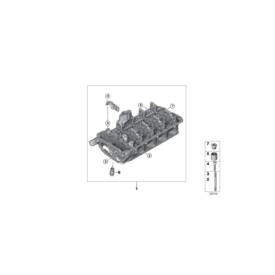 Genuine BMW 11127573937 F03 F10 E70 Cylinder Head Zyl.5-8 (Inc. X5 50iX, 650iX & 750Li) | ML Performance UK Car Parts