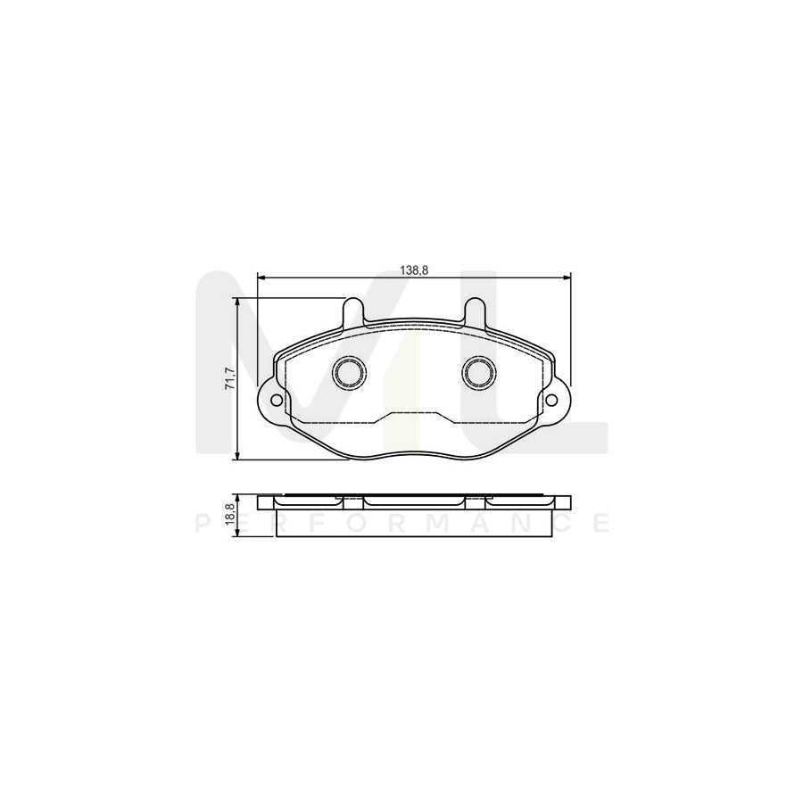 Bosch 0986495112 Brake Pad Set For Ford Transit With Anti-Squeak Plate, With Mounting Manual BP1476 | ML Performance Car Parts