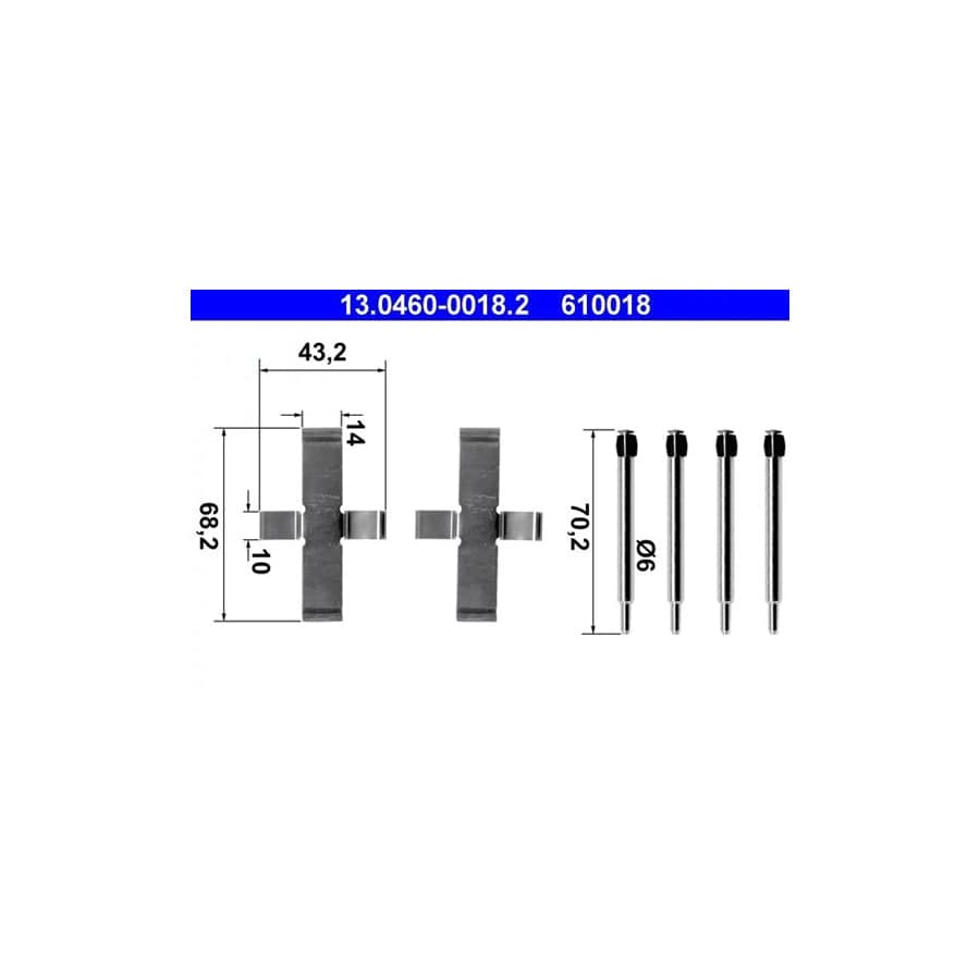 ATE 13.0460-0018.2 Accessory Kit, Disc Brake Pads